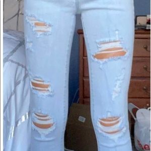 Aeropostale light wash ripped jeans